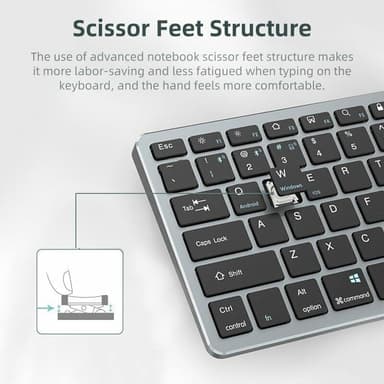NÖRDIC trådløs Bluetooth og 2.4G mus og tastatursett amerikansk layout