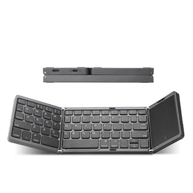 NÖRDIC Bluetooth 5.0 sammenleggbart tastatur med pekeplate 64 taster Multiparing IOS Android Windows US Layout