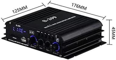 NÖRDIC Bluetooth 5.0 stereo 2.1 forsterker 4X40W + 50W RMS forsterker 2 høyttalere og subwoofer med USB og SD mediespillerinngang