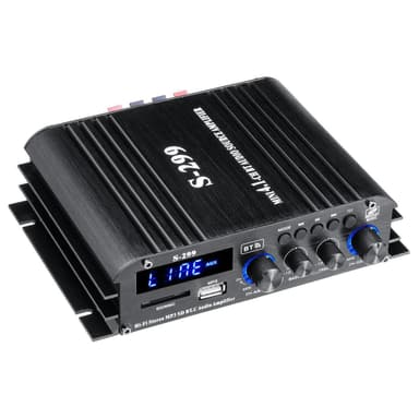NÖRDIC Bluetooth 5.0 stereo 2.1 forsterker 4X40W + 50W RMS forsterker 2 høyttalere og subwoofer med USB og SD mediespillerinngang