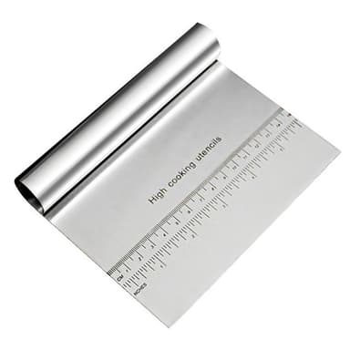 Deigskrape Rustfritt stål Slicer Pastry Pizzakutter med måleskala