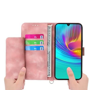 Til Samsung Galaxy A16 5G/A16 4G Deksel med Blomstermønster Lommebok-deksel - Rosa