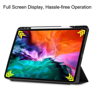 iPad Pro 12.9"" 2021 Slim Fit Trefoldelig Deksel - Svart