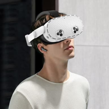 For Meta Quest 3S Beskyttelsesveske VR Hodesett Silikondeksel - Hvit