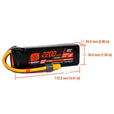 3s  2200mAh - 30C - Spektrum LiPo G2 IC3