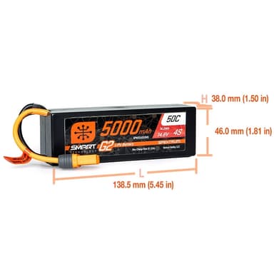 4s  5000mAh - 50C - Spektrum LiPo HC G2 IC5