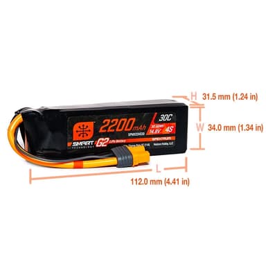 4s  2200mAh - 30C - Spektrum LiPo G2 IC3