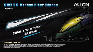 HD600ET 600mm Flybarless karbonblader