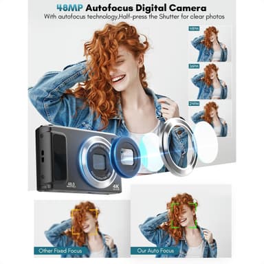 4K HD digitalkamera med stabilisering DC308 Hvit