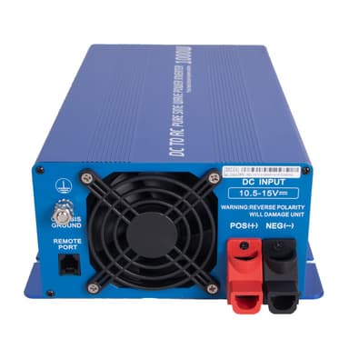 INVERTER 12V 1000W Ren sinus m/fjernkontroll