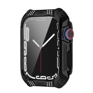 Fulldekkende beskyttelsesveske for Apple Watch 7/8/9 generasjoner Sort 45 mm