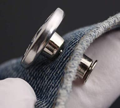 Jeansknapper / Syfrie bukseknapper Sølv 10-pak