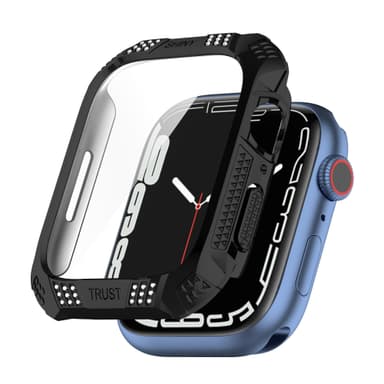 Fulldekkende beskyttelsesveske for Apple Watch 7/8/9 generasjoner Sort 45 mm