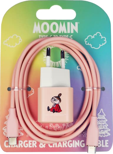 Moomin 20W USB-C til USB-C vegglader 1 m (rosa)