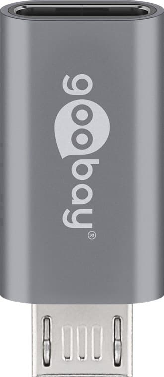 Micro-USB/USB-C™ OTG Hi-Speed-adapter for tilkobling av ladekabler