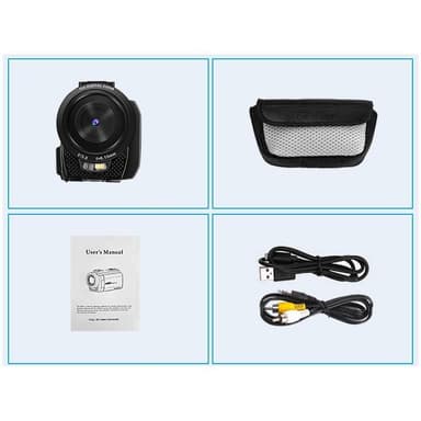 Videokamera 1080P / 24MP / 16x zoom og roterbar LCD-skjerm
