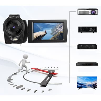 Videokamera 1080P / 24MP / 16x zoom og roterbar LCD-skjerm