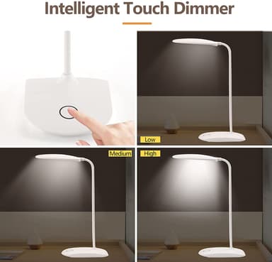 Skrivebordslampe med dimming (LED) - Hvit