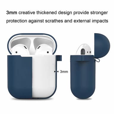 Airpods-etui Silikon Ekstra støtsikker Mørkeblå