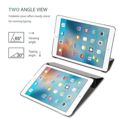 Smartdeksel til iPad 5/6 Air 1/2, sort stativ 9,7""