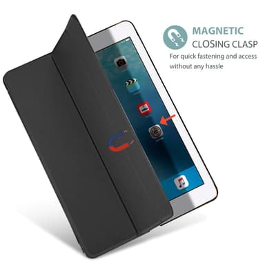 Smartdeksel til iPad 5/6 Air 1/2, sort stativ 9,7""
