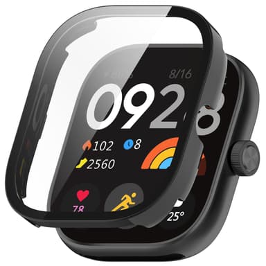 Full dekning PC-deksel med skjermbeskytter for Redmi Watch 4 Sort