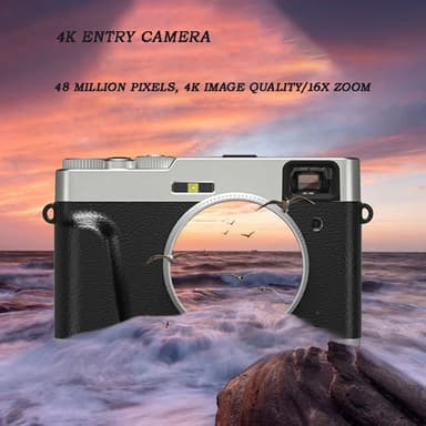 Digitalkamera 4K/48MP/16X Zoom/Autofokus/Søker/Anti-Shake Sort