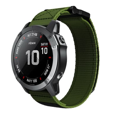 Garmin Fenix 6X/5X/3/3 HR armbånd 26 mm nylon Grønn