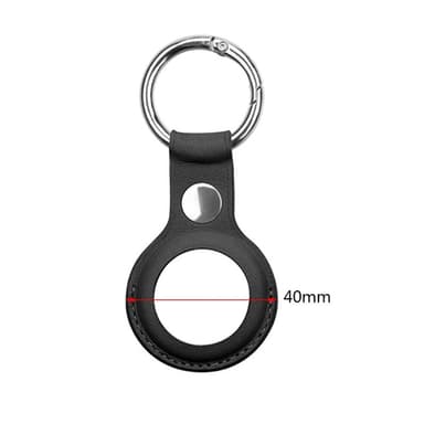 AirTag-etui med nøkkelring i kunstskinn, 4-pakning Sort