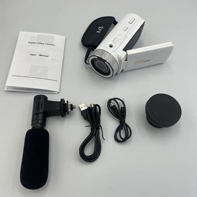 HD-digitalt kamera med vidvinkelobjektiv Hvit