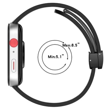 Pustende silikonrem med magnetisk spenne for Huawei Watch Fit 3 Sort