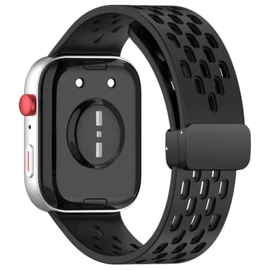Pustende silikonrem med magnetisk spenne for Huawei Watch Fit 3 Sort