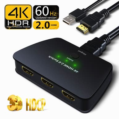 HDMI-bryter med HDR, 3D og 4K (2160p)