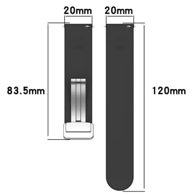 Klokkereim til Samsung Galaxy Watch 20mm Sort