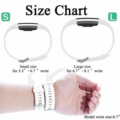 Klokkerem til Fitbit Charge 2, 3-pakning (S) Svart/grå/hvit