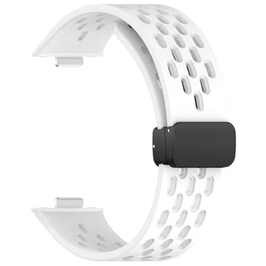 Pustende silikonrem med magnetisk spenne for Huawei Watch Fit 3 Hvit