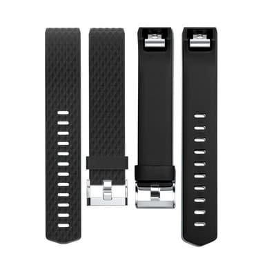 Klokkereim til Fitbit Charge 2 i svart silikon (L)