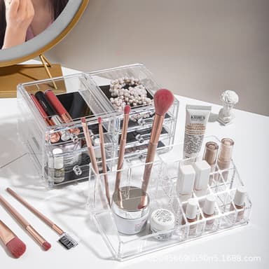 Clear Makeup smykkeskrin, akryl kosmetisk smykkeskrin
