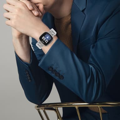 Klokkerem i rustfritt stål for Fitbit Versa3/4/Sense 2 Sølv