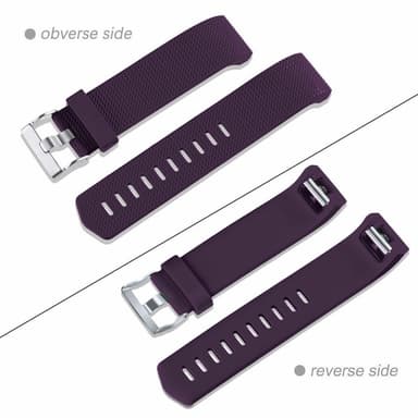 Klokkerem til Fitbit Charge 2, 3-pakning (S) Svart/blå/lilla