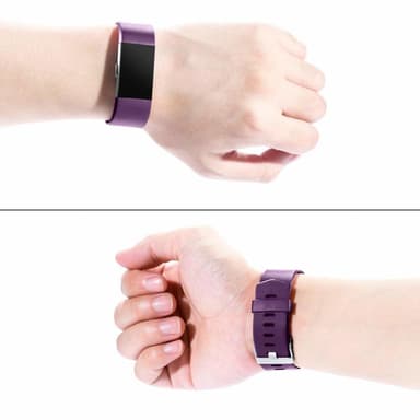 Klokkerem til Fitbit Charge 2, 3-pakning (S) Svart/blå/lilla