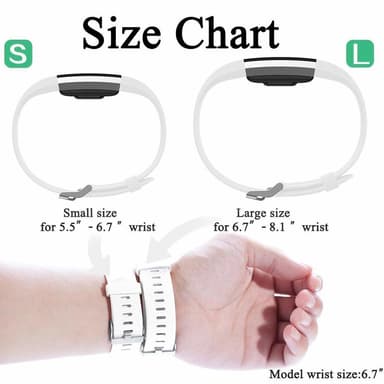 Klokkerem til Fitbit Charge 2, 3-pakning (S) Svart/blå/lilla