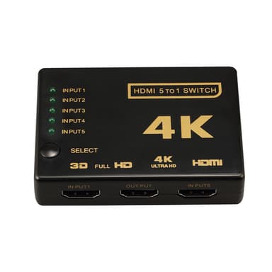 HDMI-bryter 5x1 - 4K / 3D med fjernkontroll