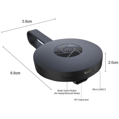 Trådløst HDMI-apparat for strømming 1080p