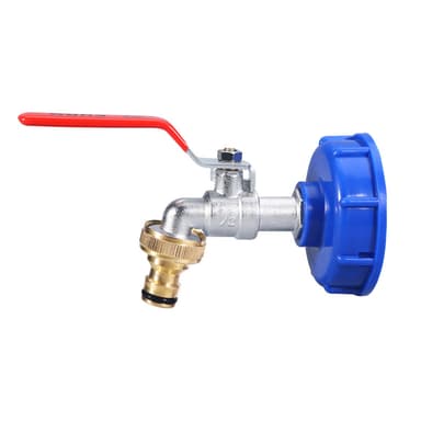 Kran med kranadapter for IBC tank 1/2 tommers armatur i legert