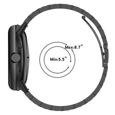 Klokkerem i rustfritt stål for Google Pixel Watch 3 Sort 45 mm
