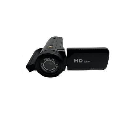 HD-digitalt kamera med vidvinkelobjektiv Sort