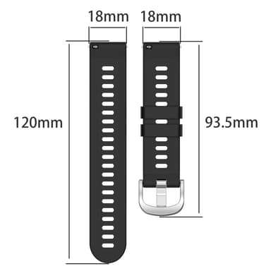 Klokkereim silikon Garmin Forerunner 265S Sort 18 mm