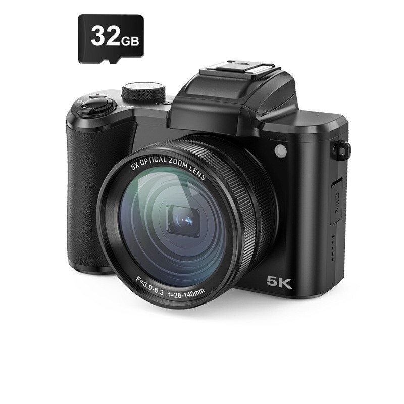 Digitalkamera (5k) med doble kameraer foran, autofokus, 32 GB-minnekort
