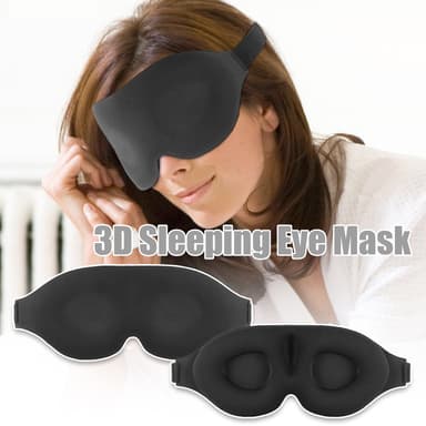 3D sovemaske med ekstrautstyr Sort